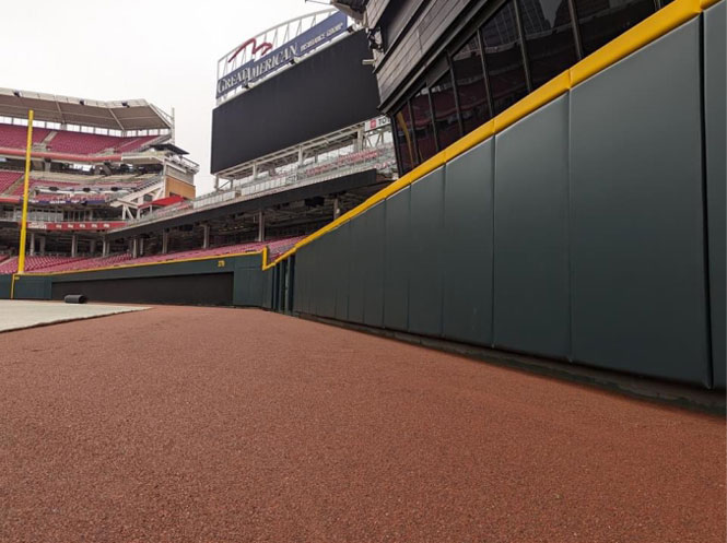 Custom Outfield Wall Padding at Great American Ballpark by Field Wall Pads