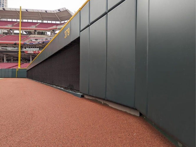 Designed-to-fit Outfield Wall Padding at Great American Ballpark by Field Wall Pads