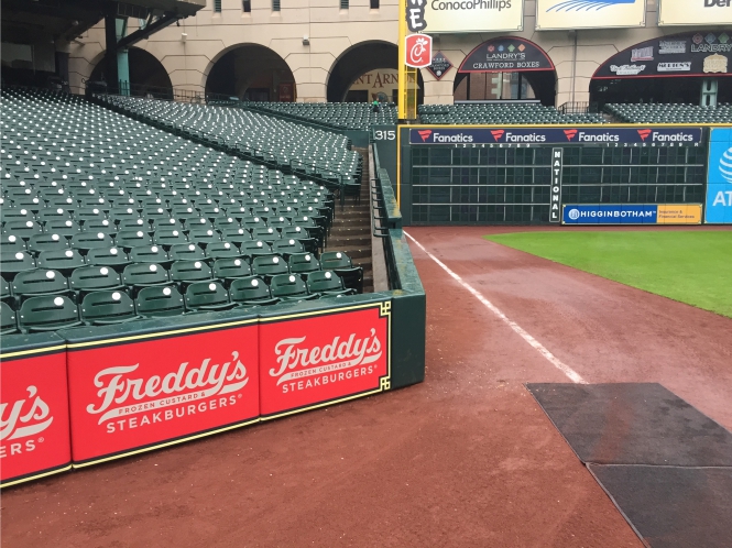 Custom Baseline Stadium Wall Padding with Graphics at Minute Made Park by Field Walls Pads
