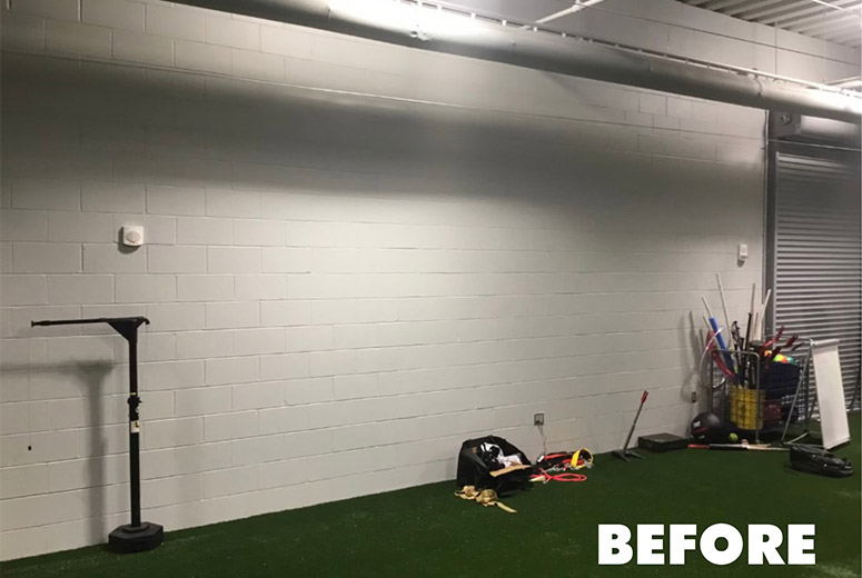 Training Facility Concrete Wall Before Wall Padding