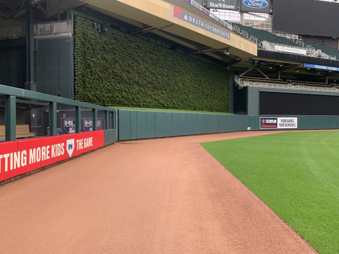 Custom Outfield Wall Pads with Graphics at Target Field By Field Wal Pads