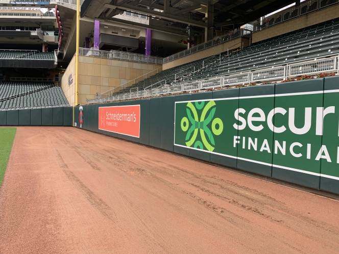 Custom Outfield Wall Pads with Graphics at Target Field By Field Wal Pads
