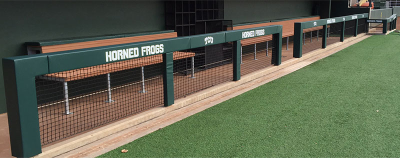 baseball softball dugout rail post padding field wall baseball dugout design